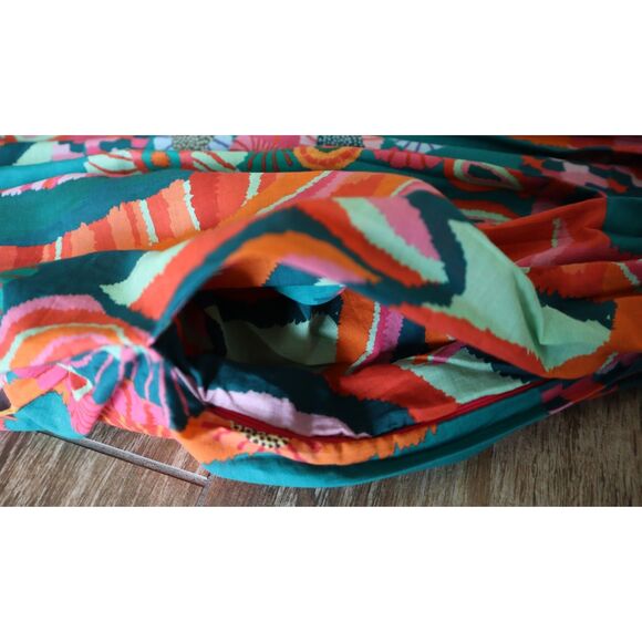 Farm Rio x Anthropologie Women's Sz XXS Multi Pleated Palm Midi Dress - Picture 14 of 16